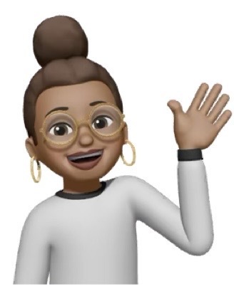 Illustrated portrait of Sierra Randall, waving and smiling, with round glasses and hoop earrings.