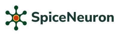 SpiceNeuron logo: a green neuron with an orange cell body and branching connections beside the SpiceNeuron wordmark